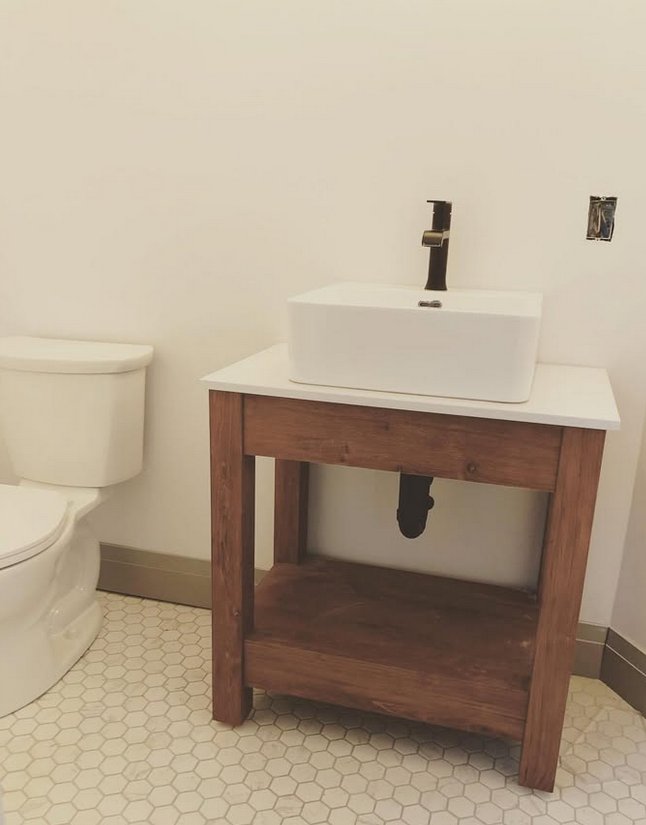 Leaks Plumbing — custom vanity and vessel sink installation